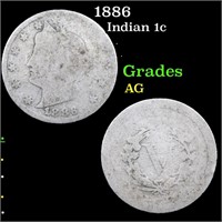 1886 Indian 1c Grades ag