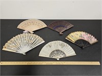 (5) Old Hand Held Fans- As Found