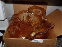 ANTIQUE WATER PITCHER AND GLASS SET