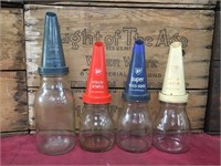 4 x Plastic BP Pourers on Oil Bottles