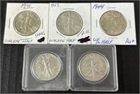(AZ) 1941-1947 Walking Half Dollars Face Value