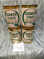 4 QUAKERSTATE CANS (EMPTY)