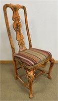 NEAT ORIENTAL STYLE QUEEN ANNE ACCENT CHAIR