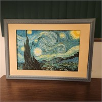 A STARRY NIGHT PRINT AND FRAME