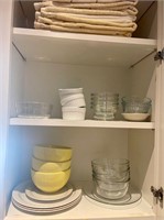 contents of cabinet glassware etc