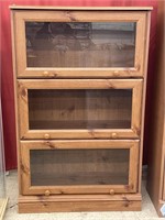 Three-drawer pressed board wooden-look cabinet