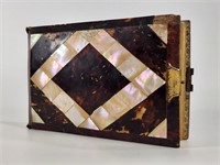 LEATHER W/ MOTHER OF PEARL INLAY CDV PHOTO ALBUM