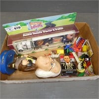 Assorted Plastic Toys & Dunkin Donuts Truck