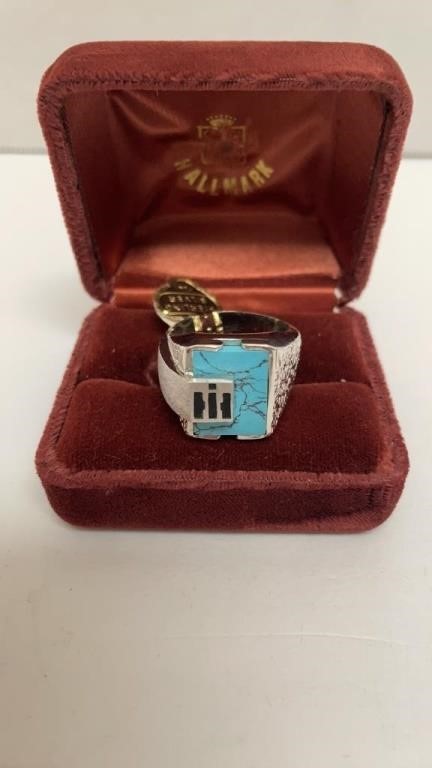 Men’s Sterling Silver Ring With Turquoise Type