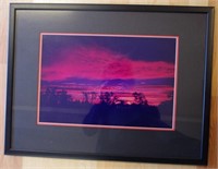Framed sunset print