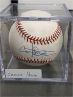 SIGNED BALL IN ACRLYIC CASE CARLOS PENA