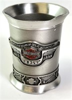 Vintage Heavy Pewter Harley Shot Glass Limited Ed