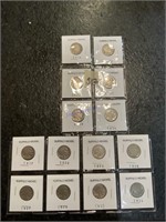 Large selection of buffalo nickels