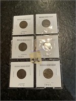 Six Indian head cents