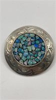 Sterling Pin with Multi Opals