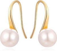 18k Gold-pl. Freshwater Pearl Hoop Earrings