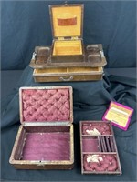 Leather men’s jewelry box with other wooden box