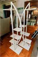 (2) White Matching Plant Stands, 64" Tall