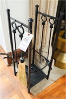 Wrought Iron Fireplace Wood Holder and Tools