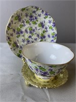 Lefton China Hand Painted Cup & Saucer with