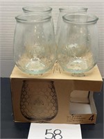 (4) Bee Design Stemless wine glasses 21oz