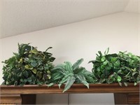 Three large artificial plants