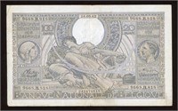 1942 Belgium 100 Francs Note