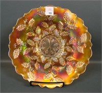 Fenton Dark Marigold Holly Plate.