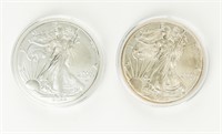 Coin 2 Silver Eagles - 2015-T1 + 2022-T2, BU