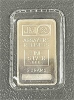 Five Gram Silver Bar (.999 Silver)