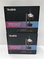 $500 Lot of 2 Yealink WH62 Dual UC Headsets NEW