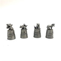 Disney Animal Kingdom Pewter Thimble Lot of 4