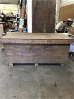 Wood box w/ hinged lid 32" X 63" X 28"