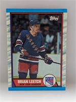 1989 Topps #136 Brian Leetch Rangers HOF RC NM