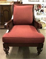 Ethan Allen Armchair with Cane Inset, Scrolled