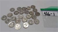 25) Washington Silver Quarters Various Years 34-64