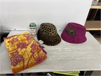 Women’s decorative hats and scarf