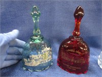 2 fenton commerative bells (oval shaped)