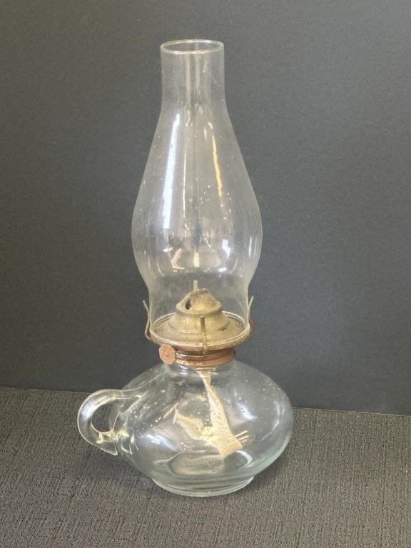 Clear Glass Oil Lamp with finger loop