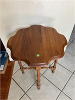 Vintage Scalloped Wooden Side Table