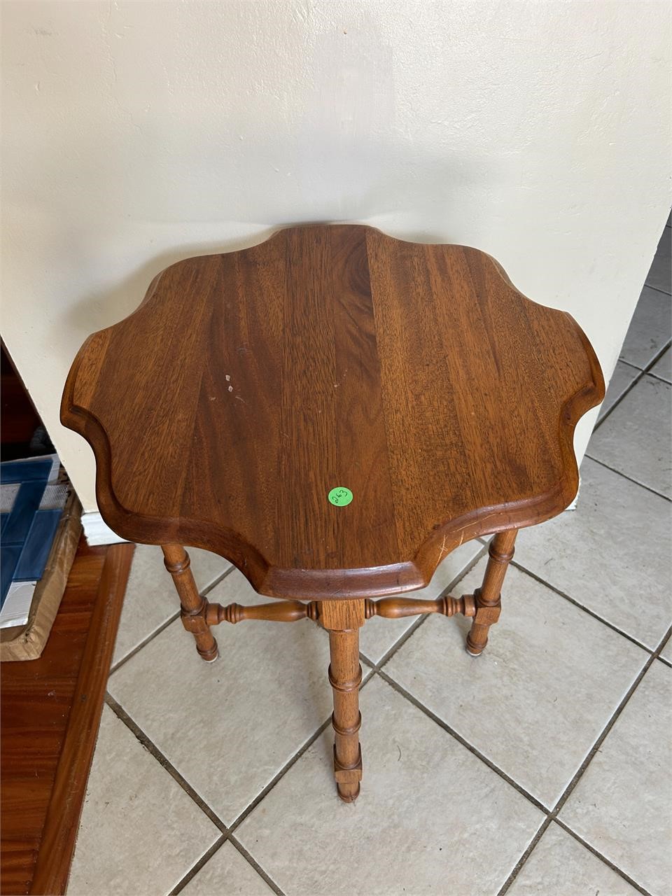 Vintage Scalloped Wooden Side Table