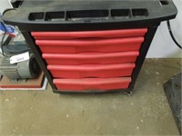 Plastic rolling tool bench with drawers