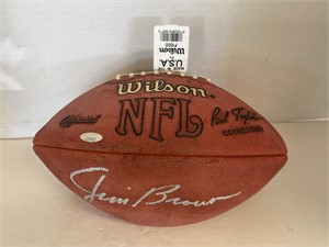 NFL Signed Jim Brown Hall of Famer Football