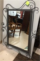 Vintage wrought iron mirror turned sideways