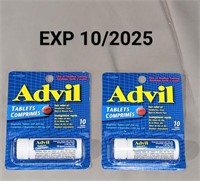 Lot of 2 Advil Ibuprofen 200mg Exp 10/2025