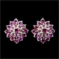 Natural Untreated Rhodolite Garnet Earrings