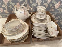 2 Flats of Limoges China - Some items are chipped