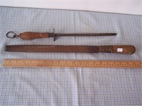 Large Vintage Knife Sharpener and Old Metal File