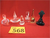 Vintage Perfume Bottles, Glass Figurine, Pen Hold