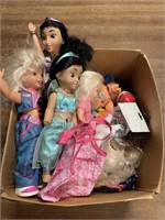 Big box full of assorted toys and dolls